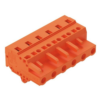 Wago 231 Series Pluggable Connector, 6-Pole, Female, 6-Way, Snap-In, 16A