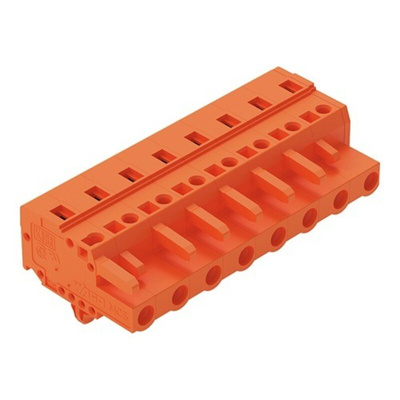Wago 231 Series Pluggable Connector, 8-Pole, Female, 8-Way, Snap-In, 16A