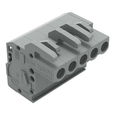 Wago 232 Series Connector, 5-Pole, Female, 5-Way, Plug-In, 15A