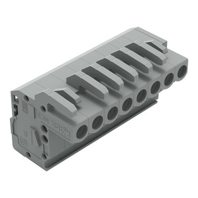 Wago 231 Series Pluggable Connector, 8-Pole, Female, 8-Way, Vertical/Horizontal Mount, 15A