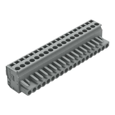 Wago 232 Series Pluggable Connector, 19-Pole, Female, 19-Way, Plug-In, 15A
