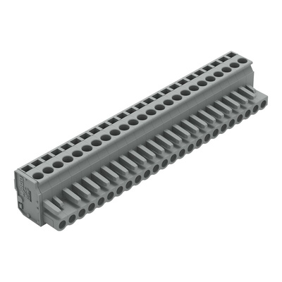 Wago 232 Series Connector, 24-Pole, Female, 24-Way, Snap-In, 14A