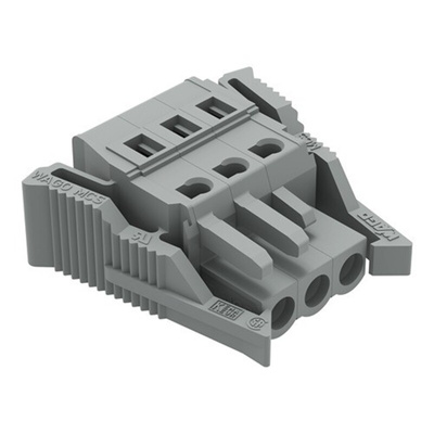 Wago 231 Series Pluggable Connector, 3-Pole, Female, 3-Way, Snap-In, 16A