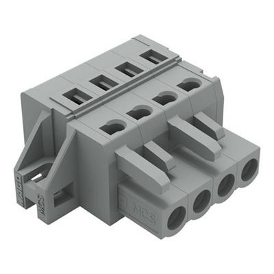 Wago 231 Series Pluggable Connector, 4-Pole, Female, 4-Way, Snap-In, 16A