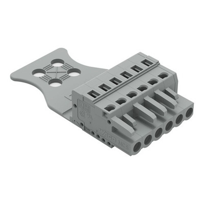 Wago 231 Series Connector, 6-Pole, Female, 6-Way, Snap-In, 16A