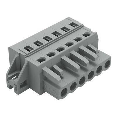 Wago 231 Series Pluggable Connector, 6-Pole, Female, 6-Way, Snap-In, 16A
