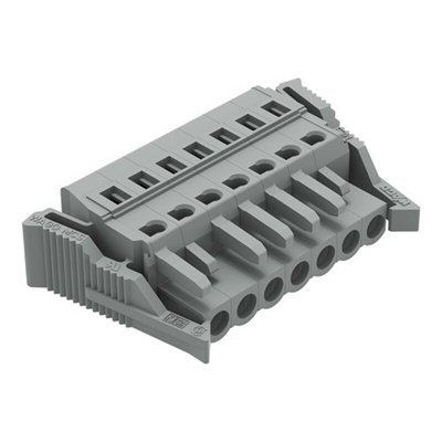 Wago 231 Series Pluggable Connector, 7-Pole, Female, 7-Way, Snap-In, 16A