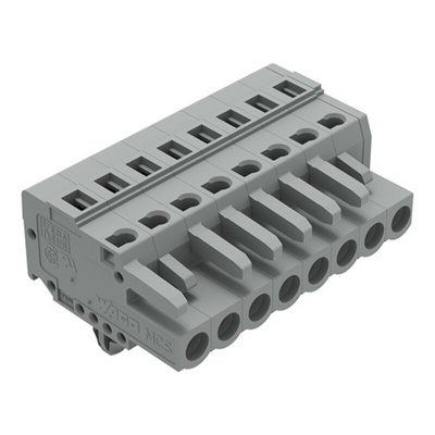 Wago 231 Series Pluggable Connector, 8-Pole, Female, 8-Way, Snap-In, 16A