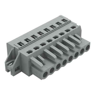 Wago 231 Series Connector, 8-Pole, Female, 8-Way, Feed Through, 16A