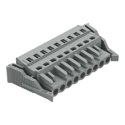 Wago 231 Series Pluggable Connector, 9-Pole, Female, 9-Way, Snap-In, 16A