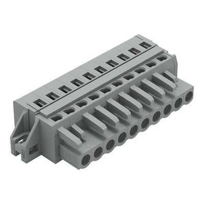Wago 231 Series Pluggable Connector, 10-Pole, Female, 10-Way, Feed Through, 16A