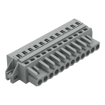 Wago 231 Series Connector, 12-Pole, Female, 12-Way, Feed Through, 16A