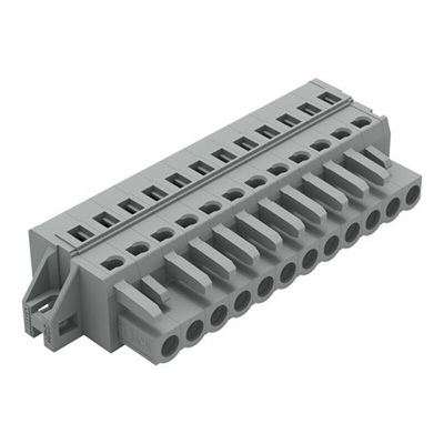 Wago 231 Series Pluggable Connector, 12-Pole, Female, 12-Way, Snap-In, 16A