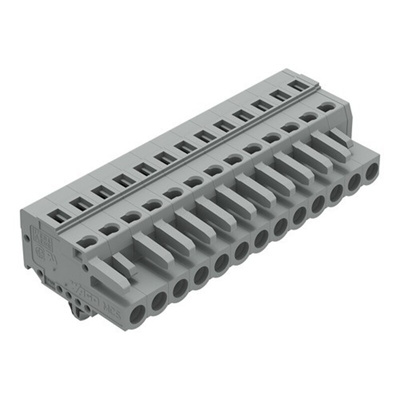 Wago 231 Series Connector, 13-Pole, Female, 13-Way, Snap-In, 16A