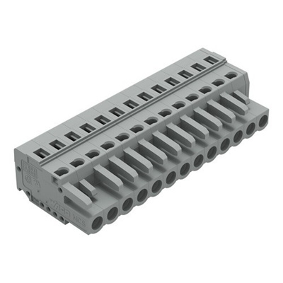 Wago 231 Series Pluggable Connector, 13-Pole, Female, 13-Way, Plug-In, 16A