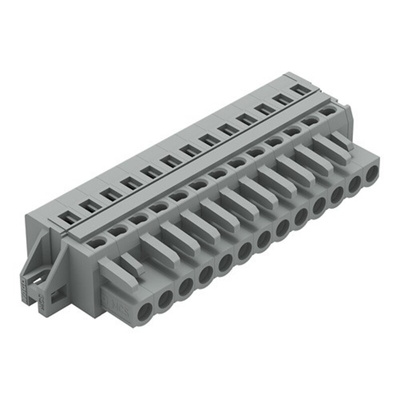 Wago 231 Series Pluggable Connector, 13-Pole, Female, 13-Way, Snap-In, 16A