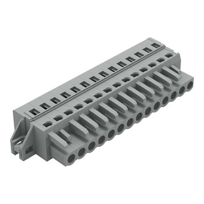 Wago 231 Series Pluggable Connector, 14-Pole, Female, 14-Way, Feed Through, 16A