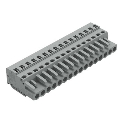 Wago 231 Series Pluggable Connector, 16-Pole, Female, 16-Way, Cable Mount, 16A