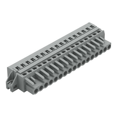 Wago 231 Series Connector, 17-Pole, Female, 17-Way, Feed Through, 16A