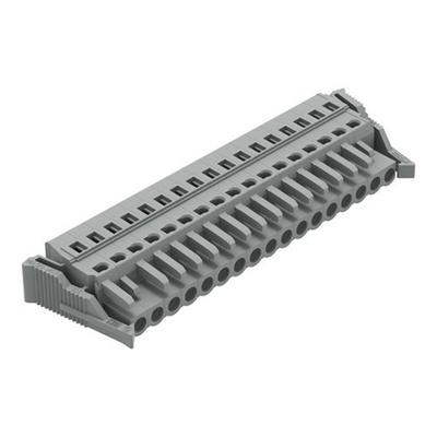Wago 231 Series Pluggable Connector, 17-Pole, Female, 17-Way, Cable Mount, 16A