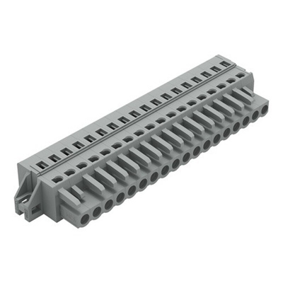 Wago 231 Series Connector, 18-Pole, Female, 18-Way, Feed Through, 16A