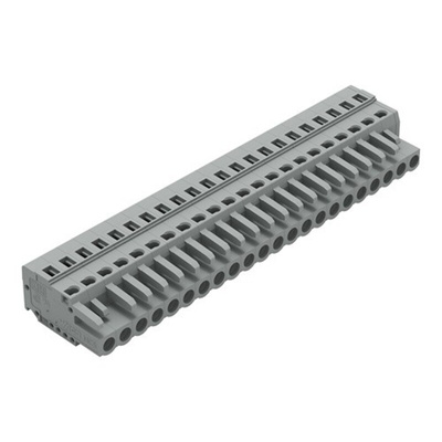 Wago 231 Series Pluggable Connector, 22-Pole, Female, 22-Way, Snap-In, 16A