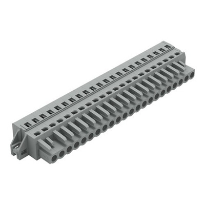 Wago 231 Series Pluggable Connector, 22-Pole, Female, 22-Way, Snap-In, 16A