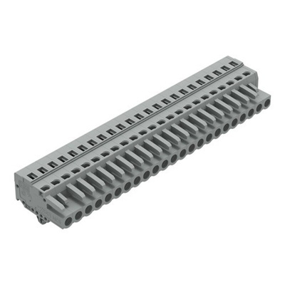 Wago 231 Series Pluggable Connector, 23-Pole, Female, 23-Way, Snap-In, 16A