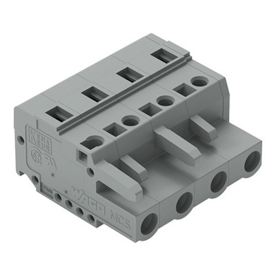 Wago 231 Series Connector, 4-Pole, Female, 4-Way, Cable Mount, 15A