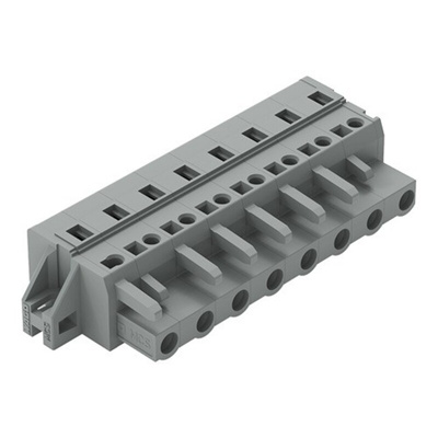 Wago 231 Series Pluggable Connector, 8-Pole, Female, 8-Way, Feed Through, 16A