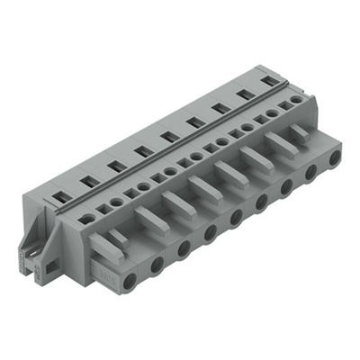 Wago 231 Series Pluggable Connector, 9-Pole, Female, 9-Way, Snap-In, 16A