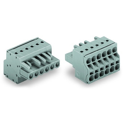 Wago 231-2103 Series Pluggable Connector, 3-Pole, Female, 6-Way, Push-In, 20A