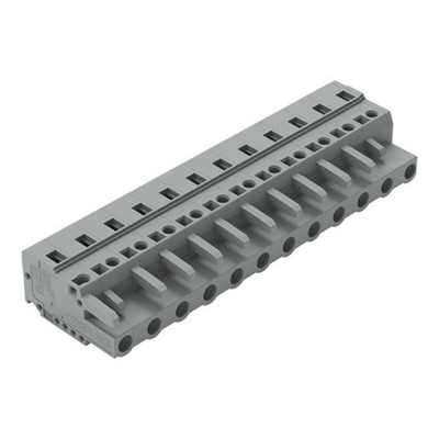 Wago 231 Series Pluggable Connector, 12-Pole, Female, 12-Way, Snap-In, 16A