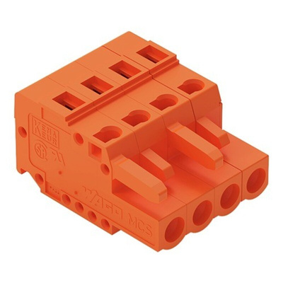 Wago 231 Series Connector, 4-Pole, Female, 4-Way, Snap-In, 16A