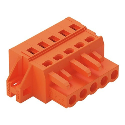 Wago 231 Series Connector, 5-Pole, Female, 5-Way, Feed Through, 16A