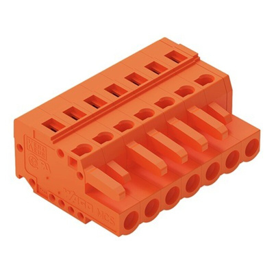 Wago 231 Series Pluggable Connector, 7-Pole, Female, 7-Way, Snap-In, 16A