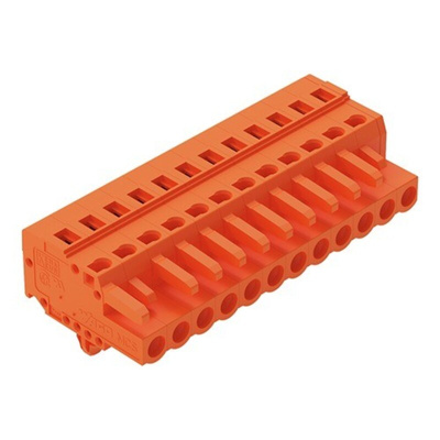 Wago 231 Series Pluggable Connectors, 12-Pole, Female, 12-Way, Snap-In, 16A