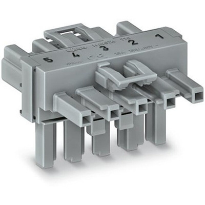 Wago 770 Series Distribution Connector, 5-Pole, Female, Male, Cable Mount, 25A, IP20