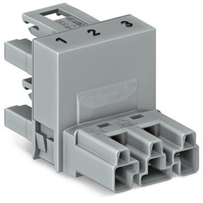 Wago 770 Series Distribution Connector, 3-Pole, Female, Male, Cable Mount, 25A, IP20