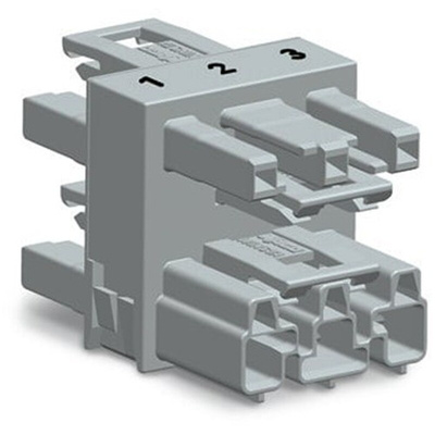 Wago 770 Series Distribution Connector, 3-Pole, Female, Male, Cable Mount, 25A, IP20