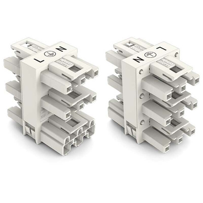 Wago 770 Series Distribution Connector, 3-Pole, Female, Male, Cable Mount, 25A, IP20