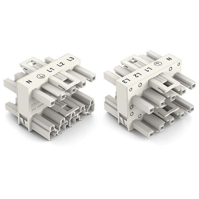 Wago 770 Series Distribution Connector, 5-Pole, Female, Male, Cable Mount, 25A, IP20