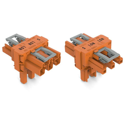 Wago 770 Series Distribution Connector, 3-Pole, Female, Male, Cable Mount, 25A, IP20