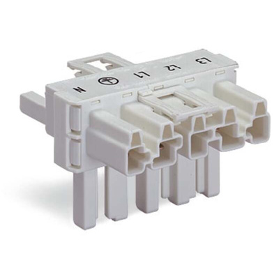 Wago 770 Series Distribution Connector, 5-Pole, Female, Male, Cable Mount, 25A, IP20