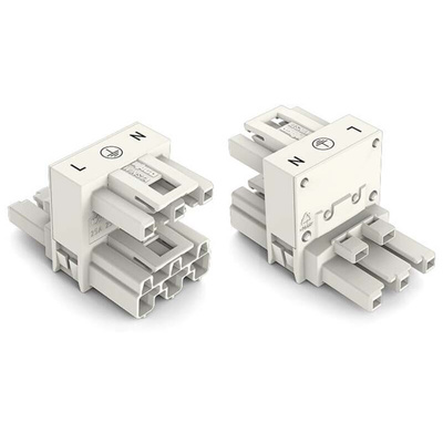 Wago 770 Series Distribution Connector, 3-Pole, Female, Male, Cable Mount, 25A, IP20