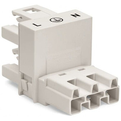 Wago 770 Series Distribution Connector, 3-Pole, Female, Male, Cable Mount, 25A, IP20