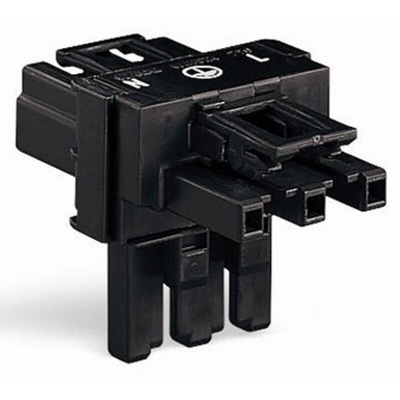 Wago 770 Series Distribution Block, 3-Pole, Male to Female, 4-Way, 25A