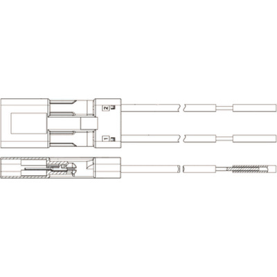 TE Connectivity SlimSeal SSL Series Cable Assembly, Female, 2-Way, IP67