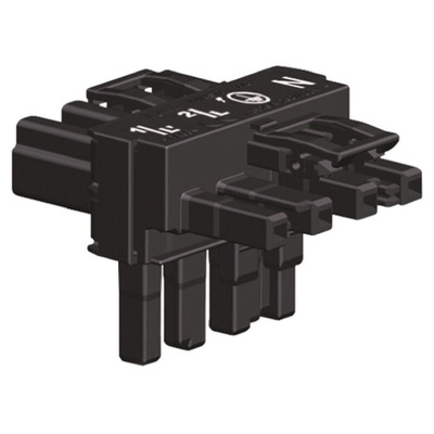 Wago 770 Series Distribution Block, 4-Pole, Female, Male, 4-Way, 25A