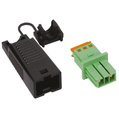Wago Connector with Strain Relief Housing, 2-Pole, Female, 25A